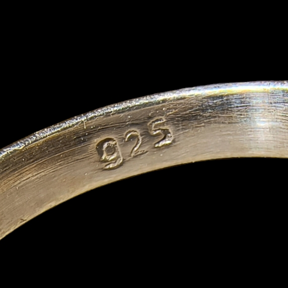 Natural Larimar & Sterling Silver Solitaire Ring Size 7 1/2 - Picture 9 of 10